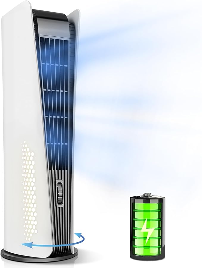 TF01, flügelloser Turmventilator, 10000 mAh Batteriebetrieben