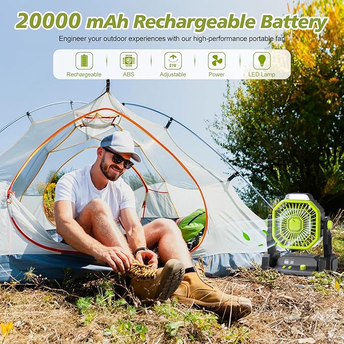 Upgraded Portable Rechargeable USB Camping Fan