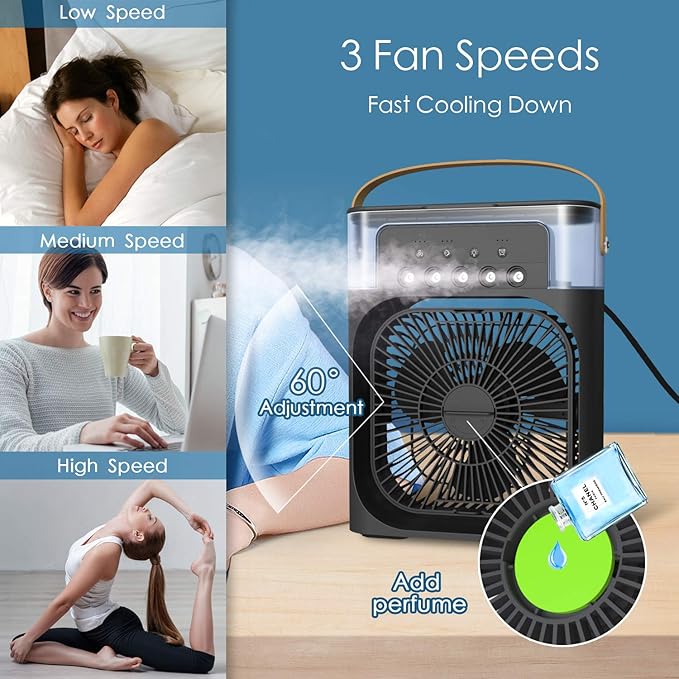 Portable Air Cooler + Humidifier – 2-in-1 Relief