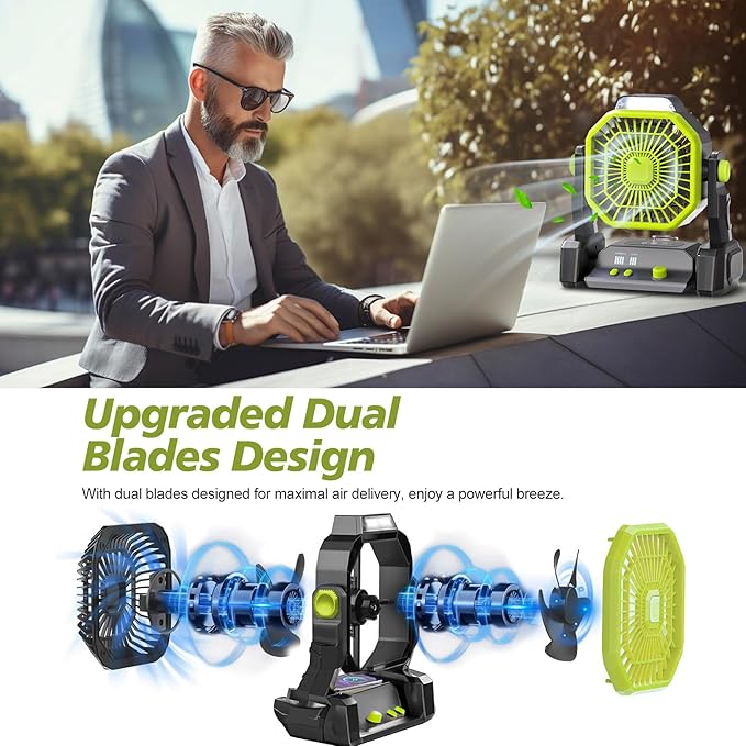 Upgraded Portable Rechargeable USB Camping Fan