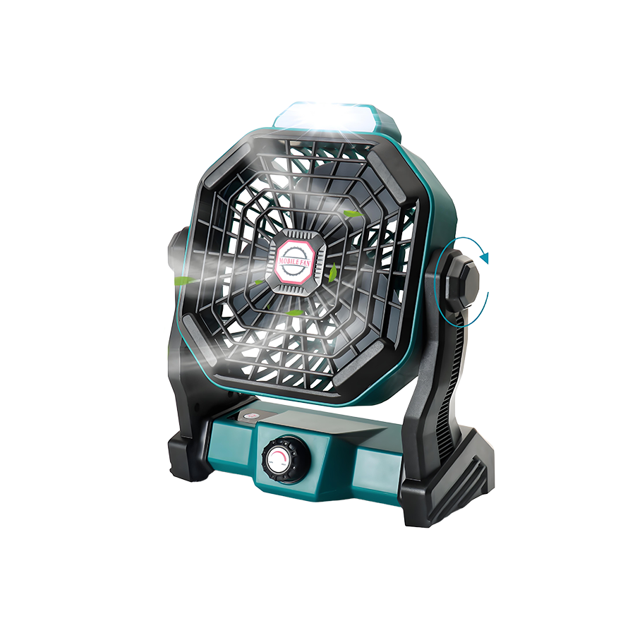 Portable Battery Operated Fan with LED Lantern