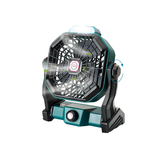 Portable Battery Operated Fan with LED Lantern