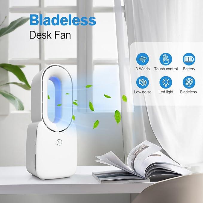 BF001-Flügelloser Ventilator mit 5-farbigem dekorativem LED-Licht