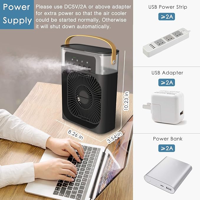 Portable Air Cooler + Humidifier – 2-in-1 Relief