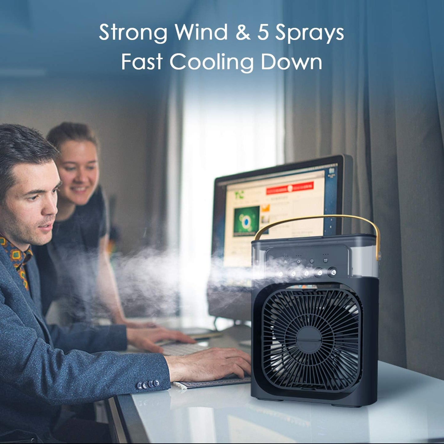 Portable Air Cooler + Humidifier – 2-in-1 Relief