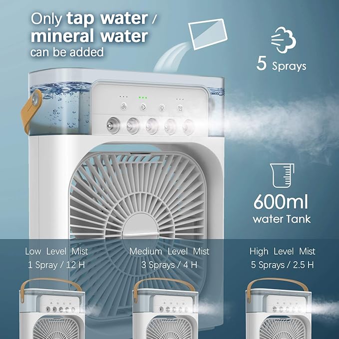 Portable Air Cooler + Humidifier – 2-in-1 Relief