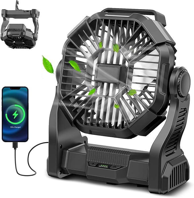 Camping Fan with LED Lantern