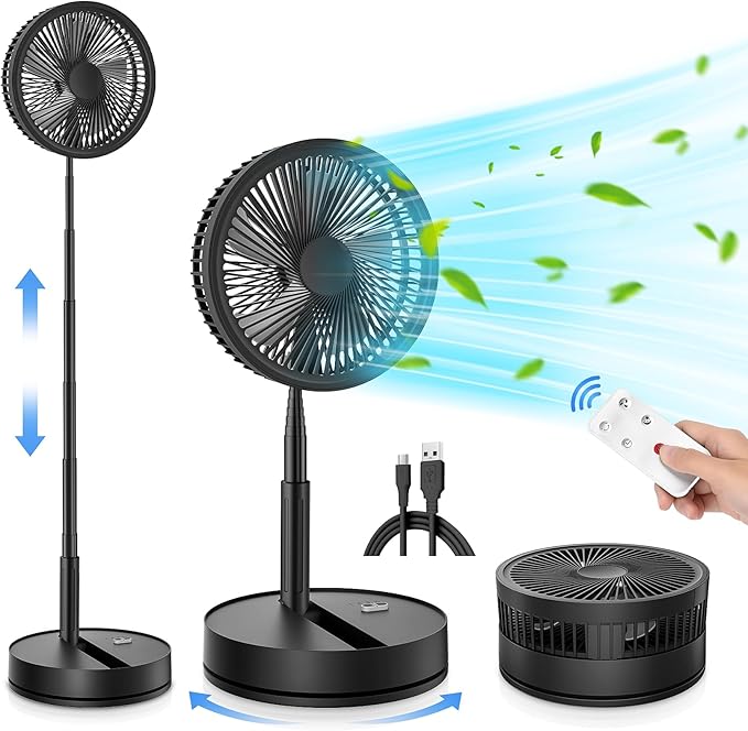 Foldable Fan – USB-C + Remote Control