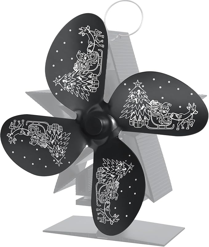 Heat Powered Wood Stove Fan – Silent 4-Blade Fireplace Eco Fan | CONBOLA