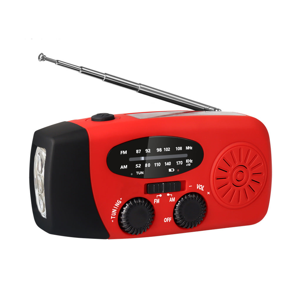 Solar Emergency Radio – Crank + Power Bank