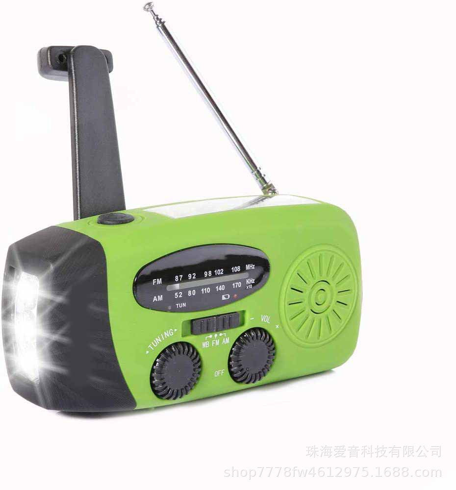 Solar Emergency Radio – Crank + Power Bank