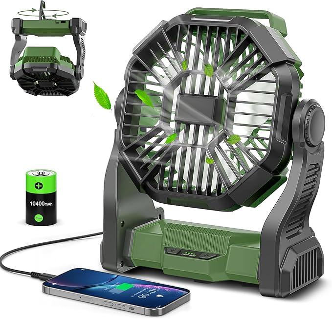 Camping Fan with LED Lantern