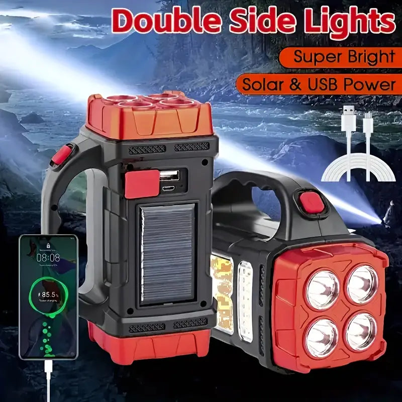 Solar Camping Lantern – LED + USB Power Bank