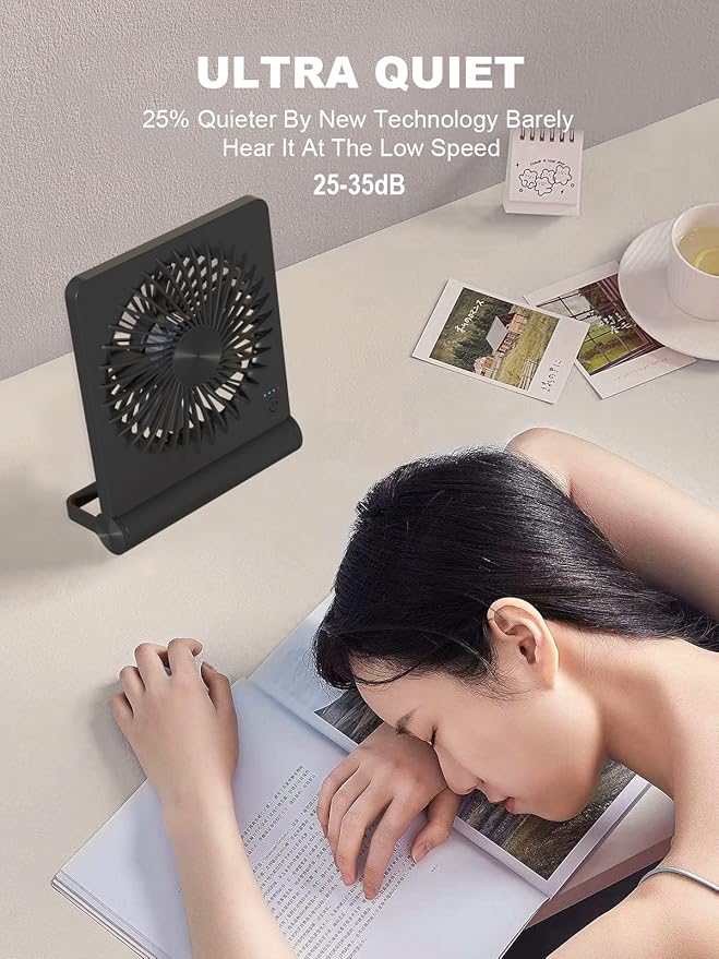 Desk Fan – USB Rechargeable & 3-Speed Cooling