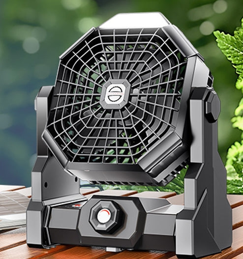 Portable Battery Operated Fan with LED Lantern