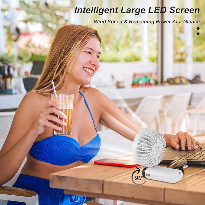 Mini Handheld Fan + LED – All-in-One Cooling