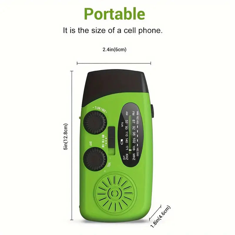 Solar Emergency Radio – Crank + Power Bank