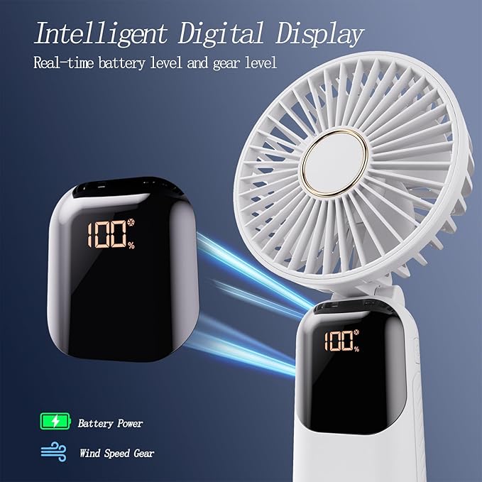 Mini Handheld Fan + LED – All-in-One Cooling