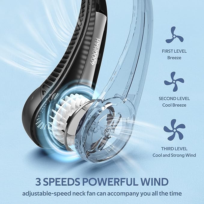 Bladeless Neck Fan – 360° Wearable Cooling