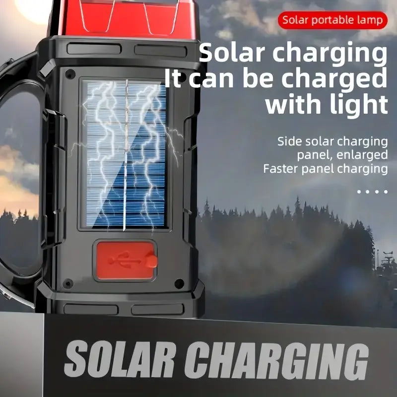 Solar Camping Lantern – LED + USB Power Bank