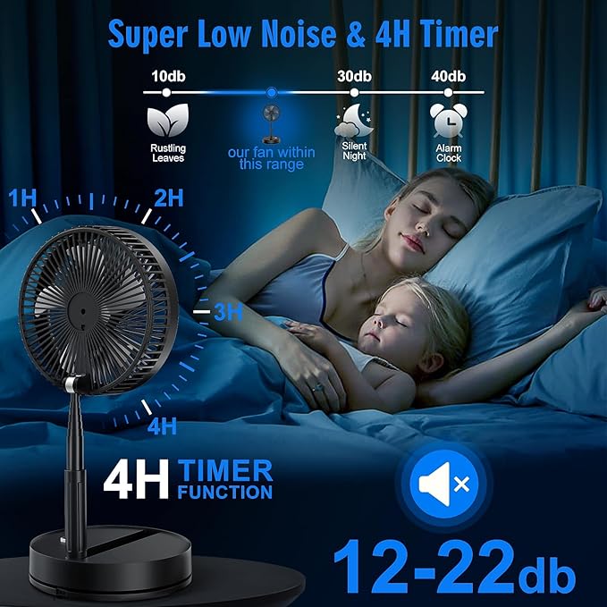 Foldable Fan – USB-C + Remote Control