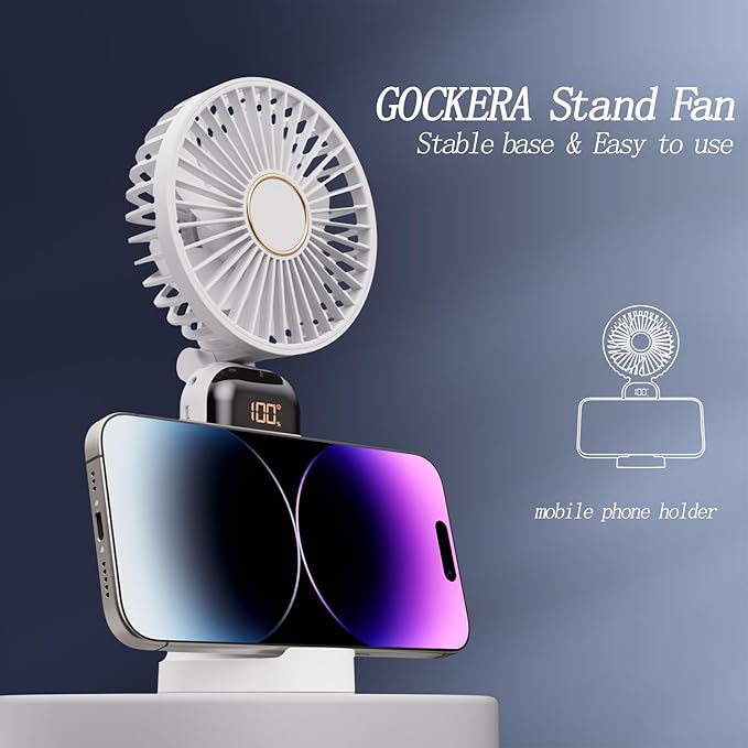 Mini Handheld Fan + LED – All-in-One Cooling