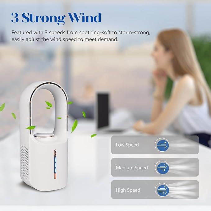 S07 Batteriebetriebener Ventilator, tragbarer wiederaufladbarer Ventilator 11,8 Zoll leiser USB-Ventilator