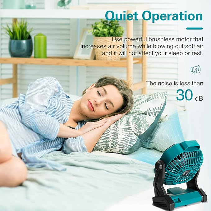 Portable Battery Operated Fan with LED Lantern