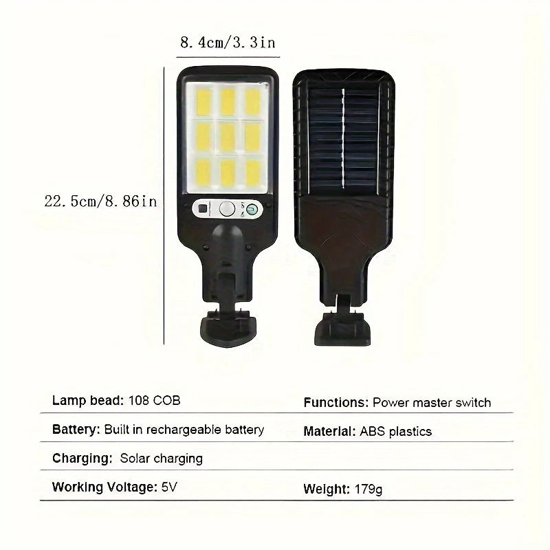 Solar Street Lamp with Motion Sensor & Remote – Outdoor Yard Security Light | CONBOLA