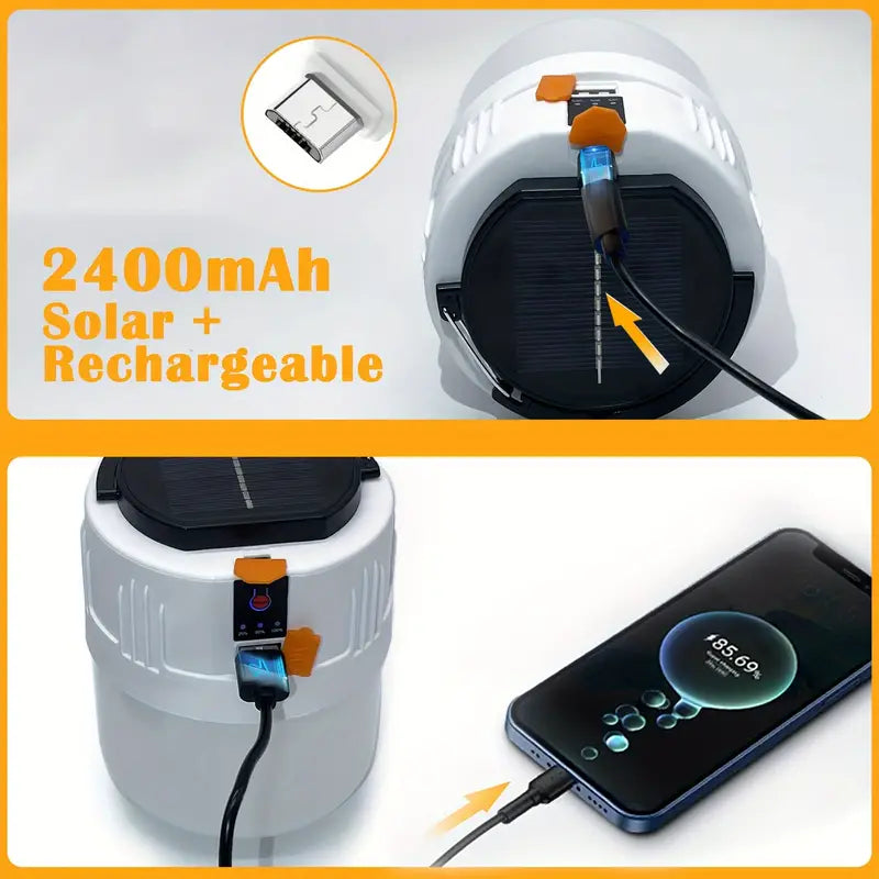 Rechargeable Solar Tent Light with Power Bank – Portable Camping Lantern | CONBOLA
