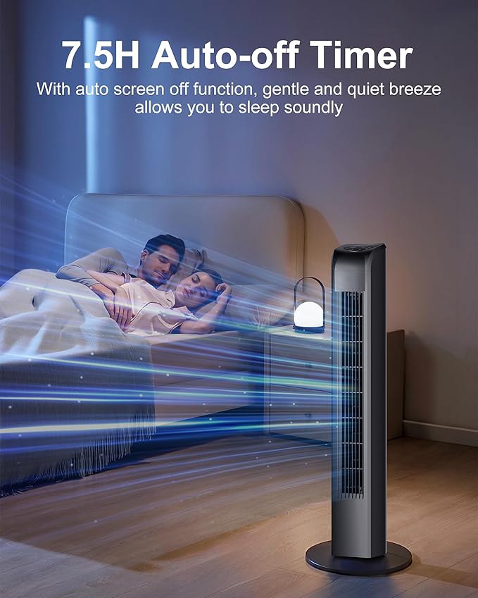 Tower Fan – Oscillating, Quiet & Remote-Controlled