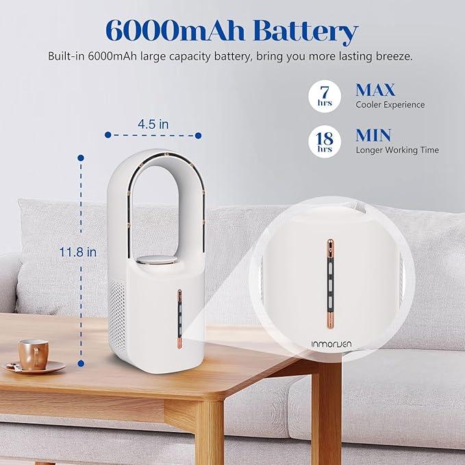 S07 Batteriebetriebener Ventilator, tragbarer wiederaufladbarer Ventilator 11,8 Zoll leiser USB-Ventilator