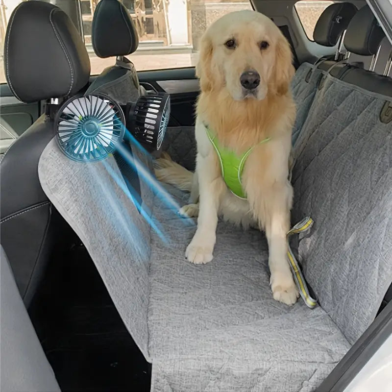 Dual-Head Car Cooling Fan for Rear Seat Comfort