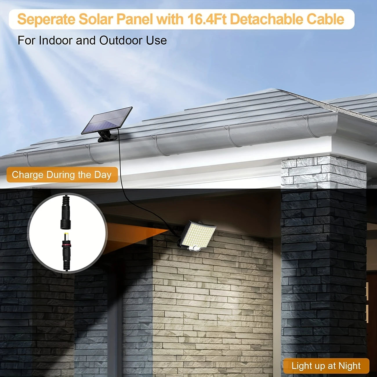 120° Solar Wall Light – Wide LED Coverage