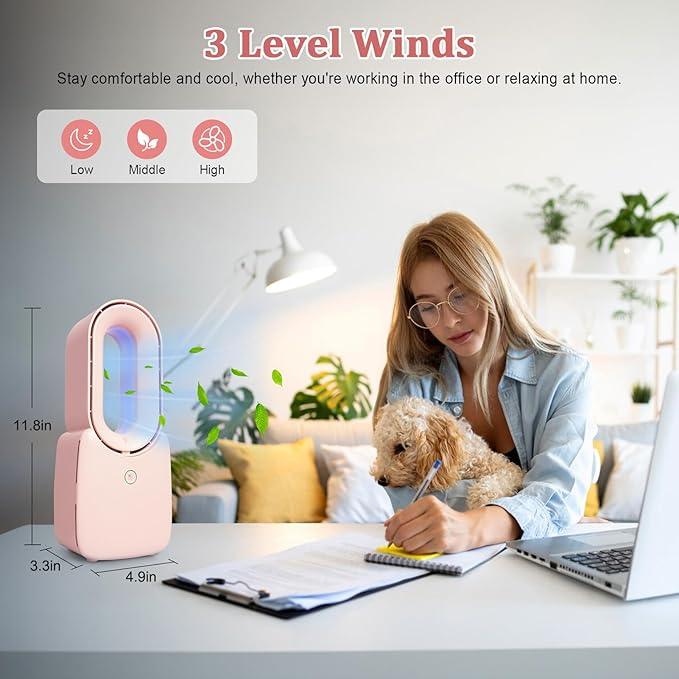BF001-Flügelloser Ventilator mit 5-farbigem dekorativem LED-Licht