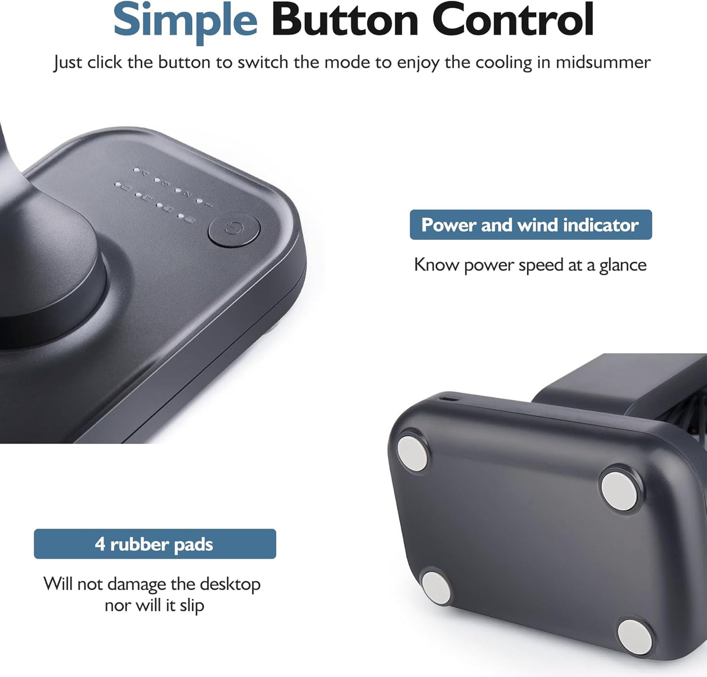 Compact Air Circulator – Quiet Table Fan for All Seasons