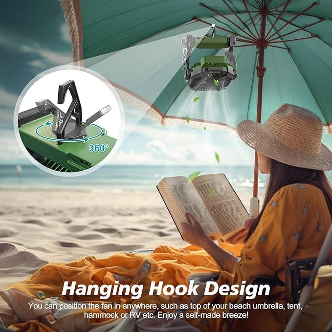 Camping Fan with LED Lantern