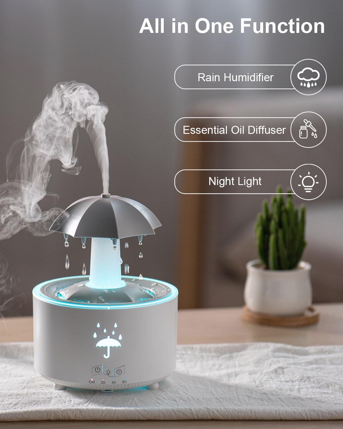 3-in-1 Umbrella Humidifier – Aroma + Rain Sounds