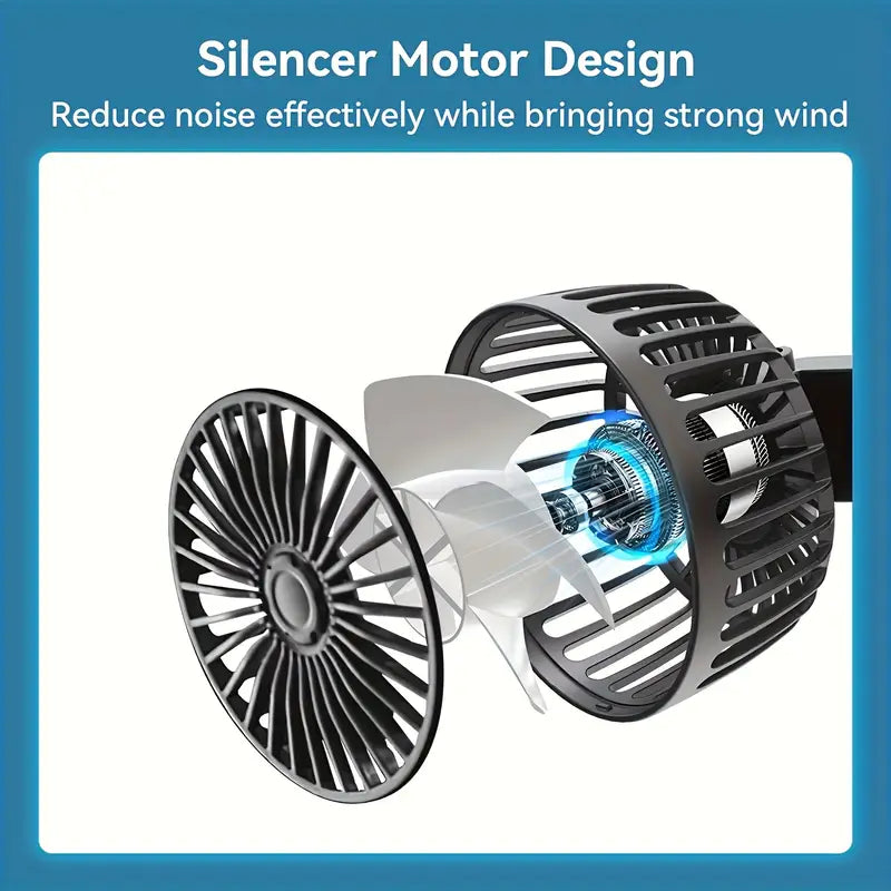 Dual-Head Car Cooling Fan for Rear Seat Comfort