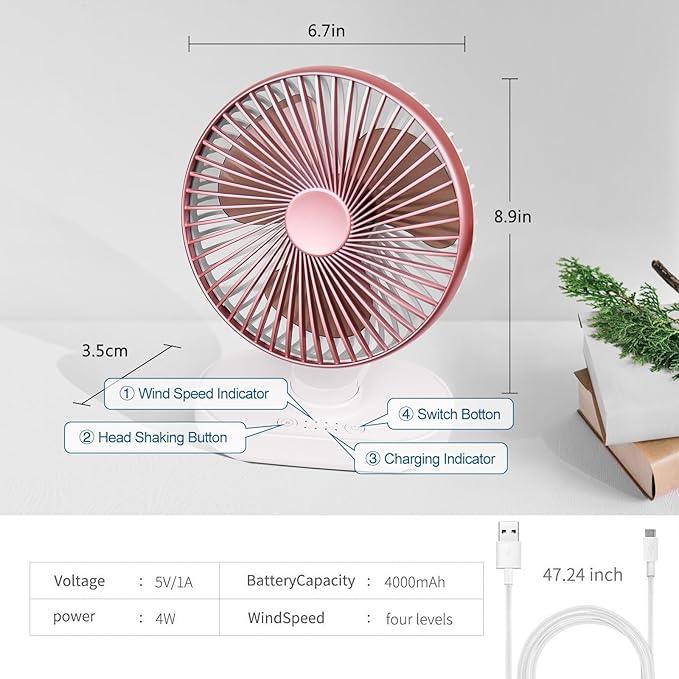 4 Speeds Quiet Table Fan Air Circulator Fan