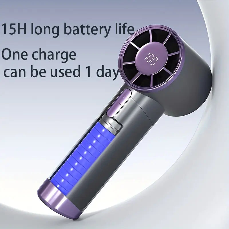 Turbo Handheld Fan – 100 Speeds & Rechargeable