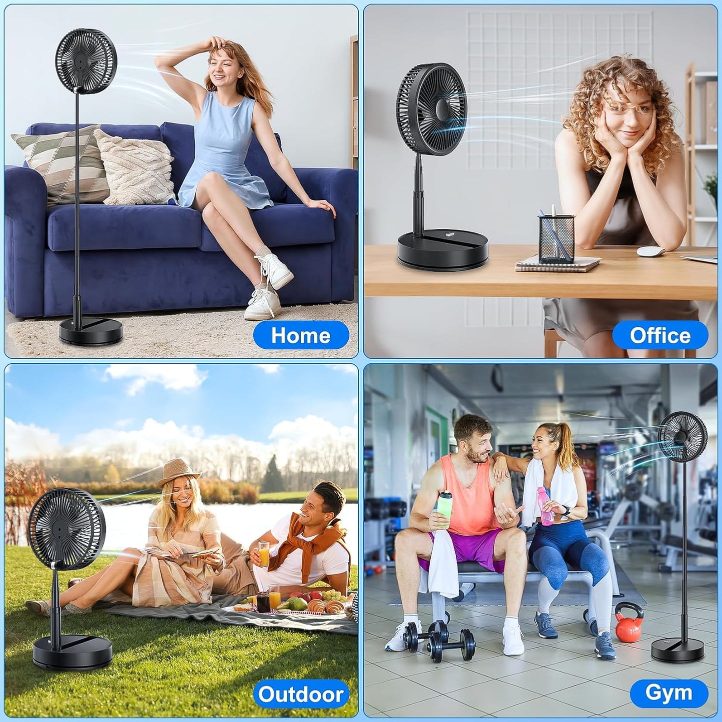 Foldable Fan – USB-C + Remote Control