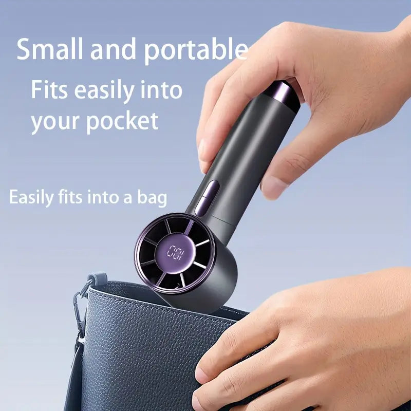 Turbo Handheld Fan – 100 Speeds & Rechargeable