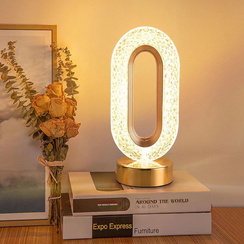 Crystal USB charging table lamp bedroom bedside night light decorative atmosphere table lamp