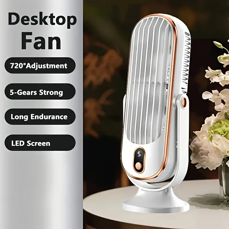 Desktop Fan – Dual Motor & Long Battery Life