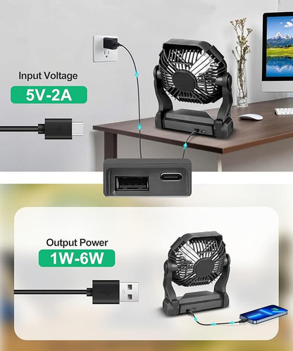 Solar Camping Fan with LED Lantern – Rechargeable & Eco-Friendly by CONBOLA