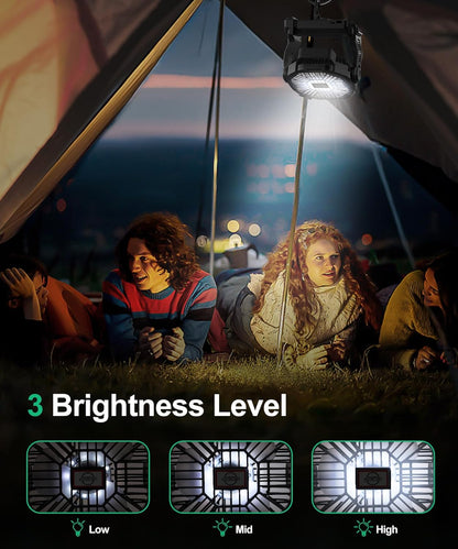 Solar Camping Fan with LED Lantern – Rechargeable & Eco-Friendly by CONBOLA