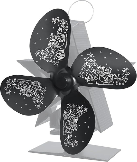 Heat Powered Wood Stove Fan – Silent 4-Blade Fireplace Eco Fan | CONBOLA