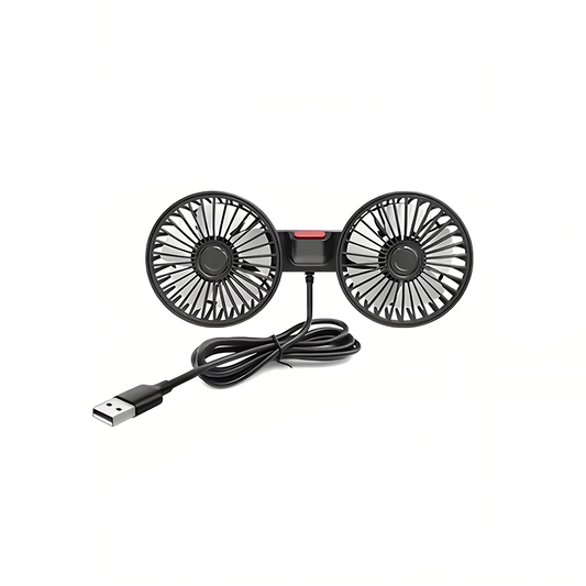 Dual-Head Car Cooling Fan for Rear Seat Comfort