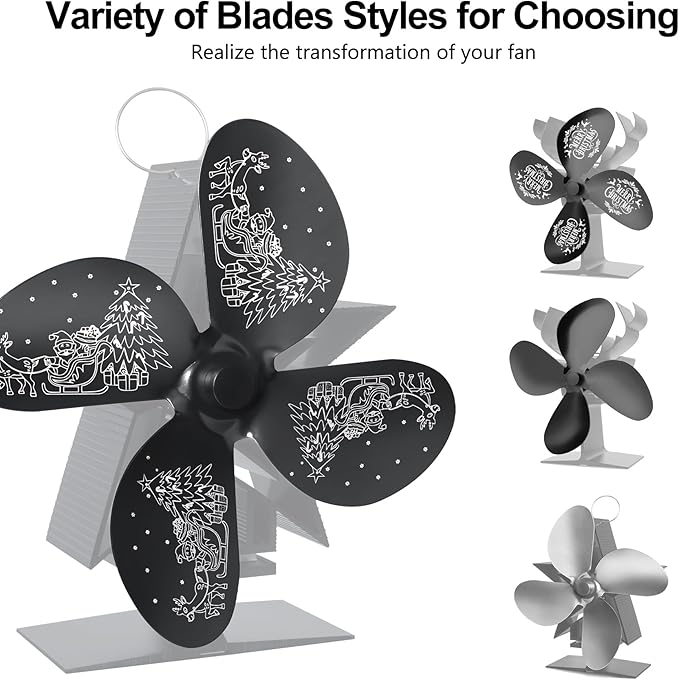 Heat Powered Wood Stove Fan – Silent 4-Blade Fireplace Eco Fan | CONBOLA
